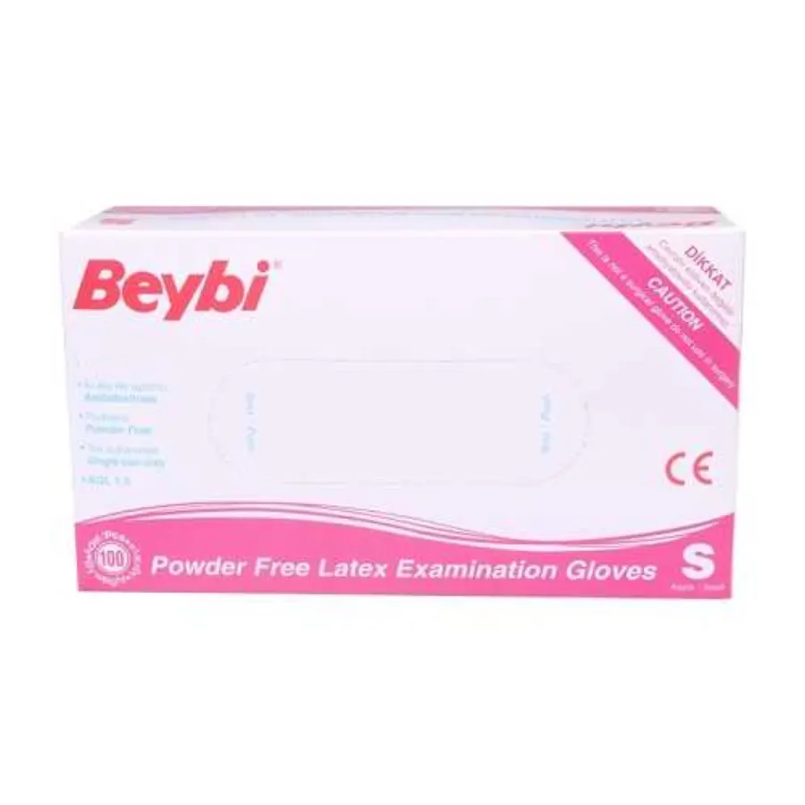Beybi Lateks Pudrasız Muayene Eldiven Küçük Boy