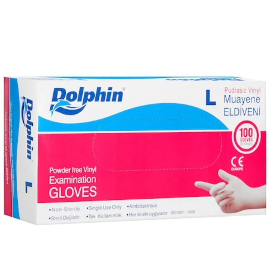 Dolphin Vinil Pudralı Eldiven Büyük Boy