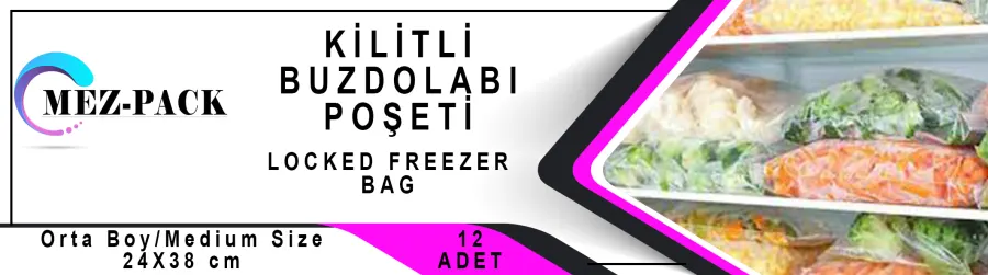 Mez-Pack Kilitli Buzdolabı Poşeti Orta Boy