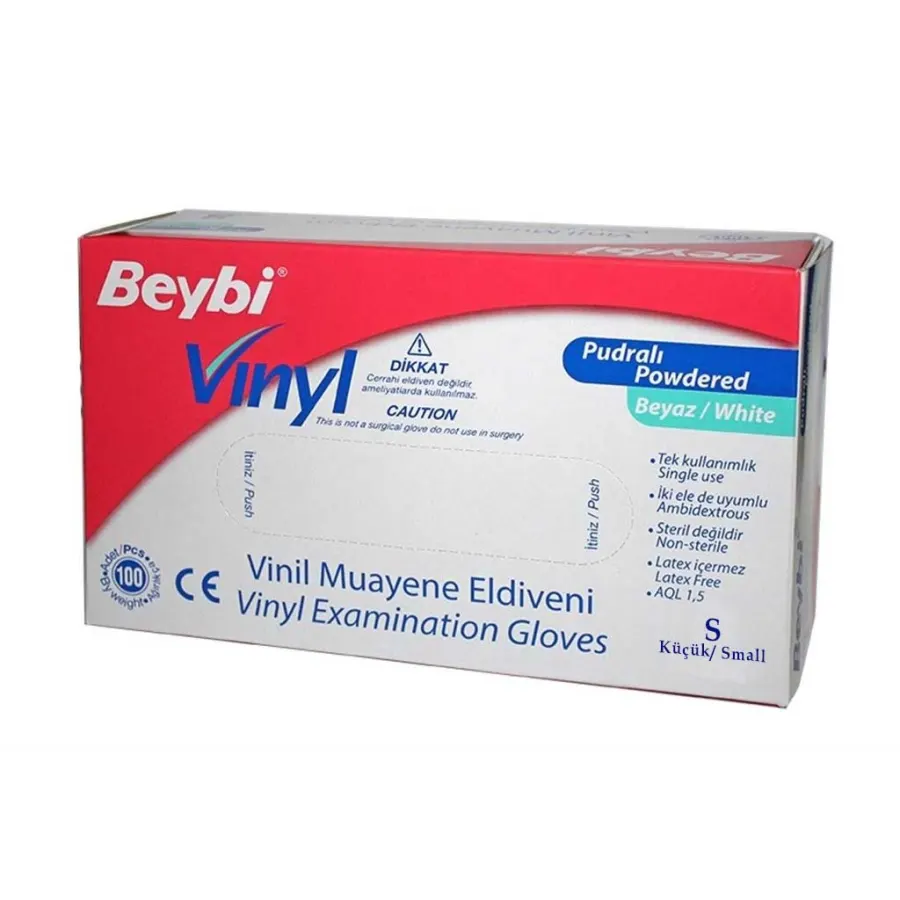 Beybi Vinil Pudralı Eldiven Küçük Boy
